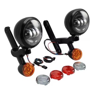 KIT STAFFE E FARI AUSILIARI LED NERI HARLEY DAVIDSON FLHR ROAD KING 1994-2024
