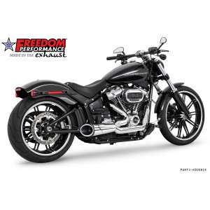 EXHAUST SYSTEMS 2-1 SHORTY COMBAT CHROME SCULPTED HARLEY DAVIDSON FXBR SOFTAIL BREAKOUT 2025-2026