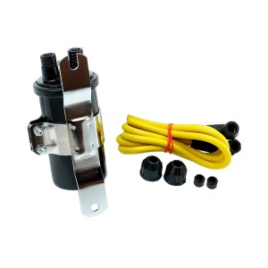 UNIVERSAL BLACK 12V IGNITION COIL DUAL SPARK PLUG OUTPUT FOR MOTORCYCLES