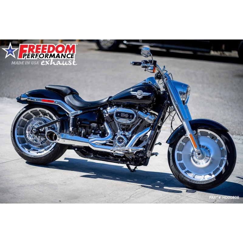 SCARICO 2-1 SHORTY COMBAT TURN-OUT CROMATO HARLEY DAVIDSON FLFB SOFTAIL FAT BOY 2025-2026