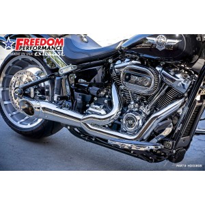 SYSTÈME D'ÉCHAPPEMENT 2-1 SHORTY COMBAT TURN-OUT CHROME HARLEY DAVIDSON FLFB SOFTAIL FAT BOY 2025-2026