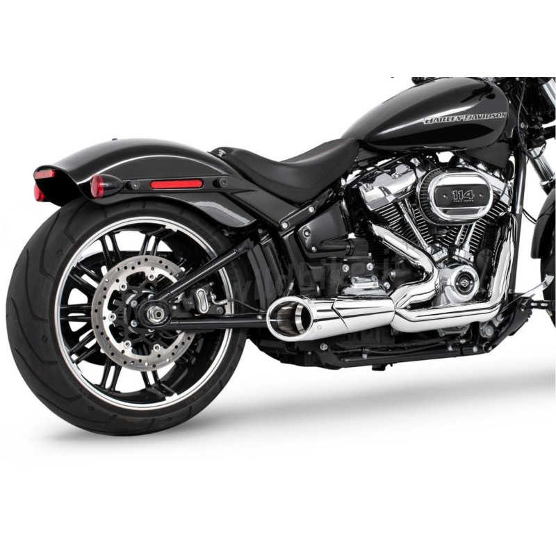 SYSTÈME D'ÉCHAPPEMENT 2-1 SHORTY COMBAT CHROME HARLEY DAVIDSON FLFB SOFTAIL FAT BOY 2025-2026