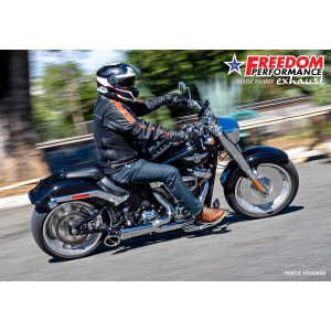 AUSPUFF SYSTEMS 2-1 SHORTY COMBAT TURN-OUT CHROM HARLEY DAVIDSON FLFB SOFTAIL FAT BOY 2018-2024