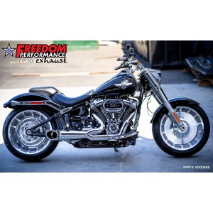 SCARICO 2-1 SHORTY COMBAT TURN-OUT CROMATO HARLEY DAVIDSON FLFB SOFTAIL FAT BOY 2018-2024