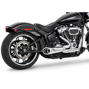 AUSPUFF SYSTEMS 2-1 SHORTY COMBAT CHROM HARLEY DAVIDSON FLFB SOFTAIL FAT BOY 2018-2024