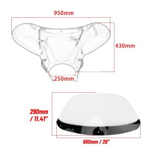 PARE-BRISE CARÉNÉ BATWING NOIR HONDA VT 750 C SHADOW 1987-2009