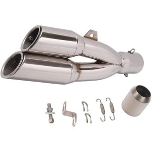 AUSPUFF SCHALLDÄMPFER UNIVERSAL TWIN SLASH MOTORRAD