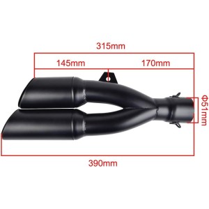 TERMINALE DI SCARICO MARMITTA UNIVERSALE DOPPIO TWIN SLASH PER MOTO