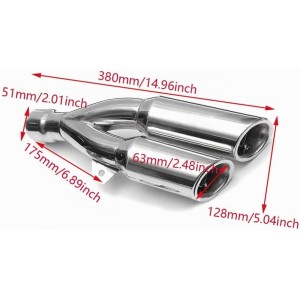 SILENCIEUX D’ÉCHAPPEMENT UNIVERSEL EN ACIER INOX TWIN SLASH POUR MOTO