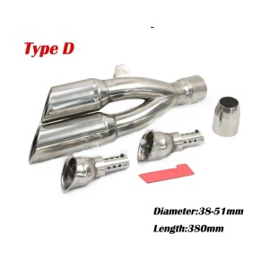 SILENCIEUX D’ÉCHAPPEMENT UNIVERSEL EN ACIER INOX TWIN SLASH POUR MOTO