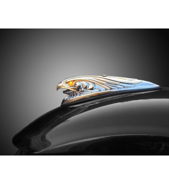 FREGIO AQUILA IN CROMO/ORO PER PARAFANGO HARLEY E MOTO CUSTOM