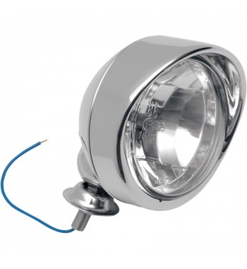 PHARE 4,5" 110 MM APPROUVÉ EU CHROME AVEC VISIÈRE POUR MOTOS CUSTOM ET HARLEY DAVIDSON