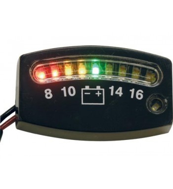 VOLTMETRO NERO BATTERIA A LED PER AUTO E MOTO