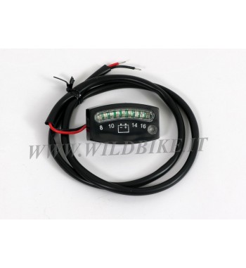 VOLTMETRO NERO BATTERIA A LED PER AUTO E MOTO