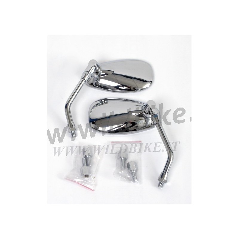 SPECCHIETTI AMERICAN OVAL CROMATI PER MOTO CUSTOM