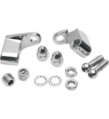 CHROME FRONT MOUNTS TURN SIGNAL ON THE HANDLEBARS FOR HARLEY DAVIDSON 1986-2017