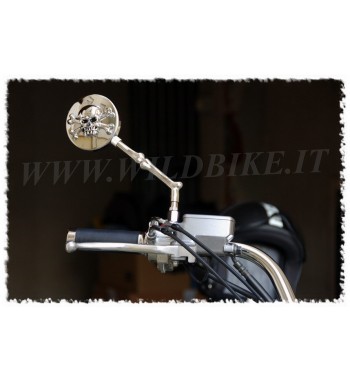 SPECCHIETTI CON TESCHIO PER MOTO CUSTOM E HARLEY DAVIDSON