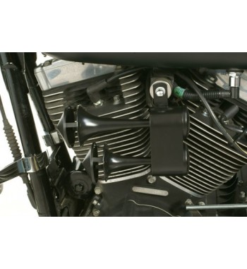 TWO-TONE BLACK HORNS FOR HARLEY DAVIDSON SPORTSTERS AND BIG TWINS