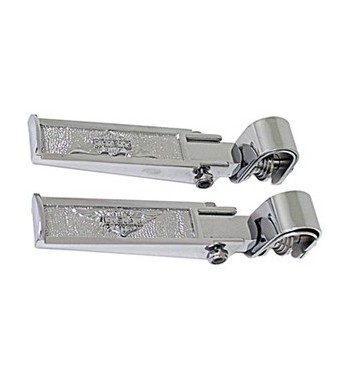 PEDANE WINGED CROMATE TUBI PARAMOTORE MOTO CUSTOM E HARLEY