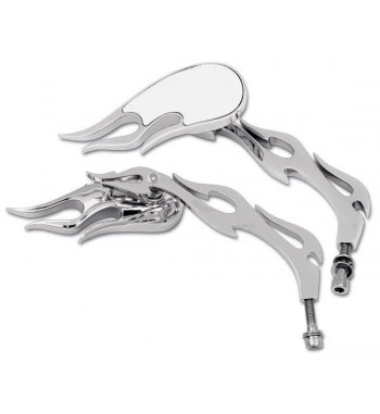 SPECCHIETTI A FIAMMA  MOD. 3-D PER HARLEY SPORTSTER E  MOTO CUSTOM