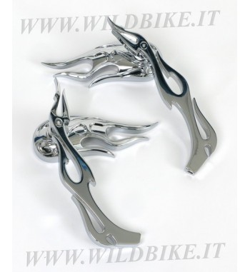 SPECCHIETTI A FIAMMA  MOD. 3-D PER HARLEY SPORTSTER E  MOTO CUSTOM
