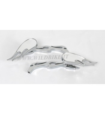 SPECCHIETTI A FIAMMA  MOD. 3-D PER HARLEY SPORTSTER E  MOTO CUSTOM