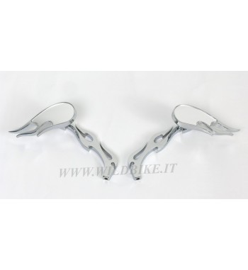 SPECCHIETTI A FIAMMA  MOD. 3-D PER HARLEY SPORTSTER E  MOTO CUSTOM