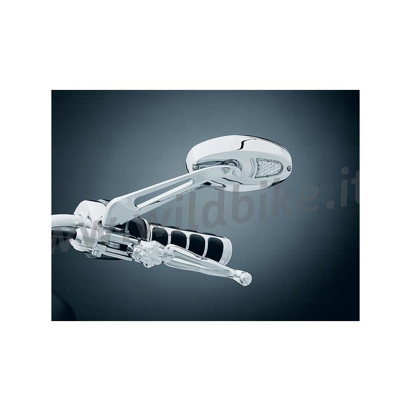 SPECCHI OVAL CON FRECCE A LED PER MOTO CUSTOM E HARLEY DAVIDSON