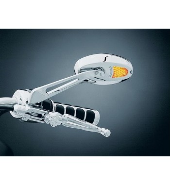SPECCHI OVAL CON FRECCE A LED PER MOTO CUSTOM E HARLEY DAVIDSON