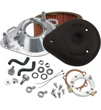 SCATOLA KIT FILTRO ARIA GOCCIA NERA S&S HARLEY BIG TWIN DYNA SOFTAIL '93-'13