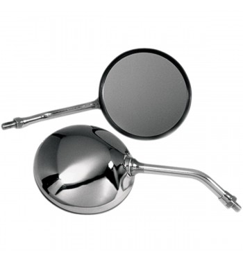 SPECCHIETTO TONDO CROMATO STELO CORTO UNIVERSALE MOTO CUSTOM