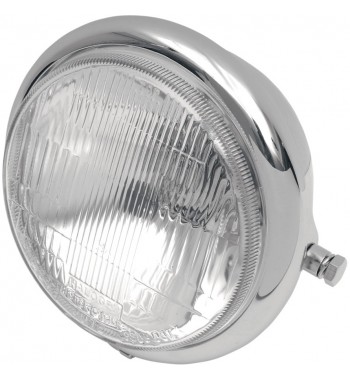PHARE AVANT CHROME 5 3/4 "-140 MM AVEC ATTAQUES LATÉRALES MOTO CUSTOM ET HARLEY
