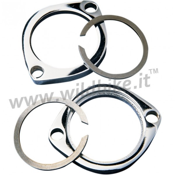 FLANGE GHIERE CROMATE DI RACCORDO COLLETTORI PER MARMITTE E SCARICHI HARLEY DAVIDSON 82-20