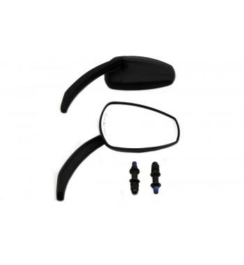 TAPERED BLACK BILLET MIRRORS FOR HARLEY DAVIDSON AND CUSTOM MOTORCYCLES