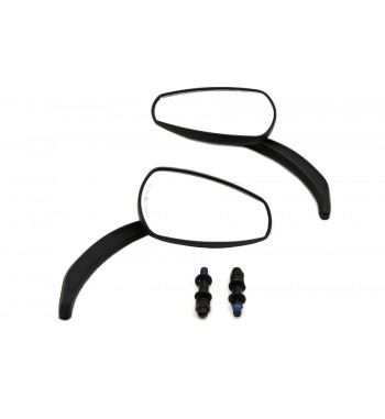 CONIQUE NOIR BILLETTE MIROIRS POUR HARLEY DAVIDSON ET CUSTOM MOTOS