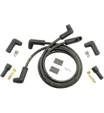 UNIVERSAL 8.8MM PLUG WIRE KITS ACCEL 90° BLACKS CUSTOM MOTORCYCLE AND HARLEY DAVIDSON