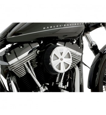 PLAQUETTES SKULLCAP CROME POUR AIR FILTRE VANCE & HINES VO2 NAKED