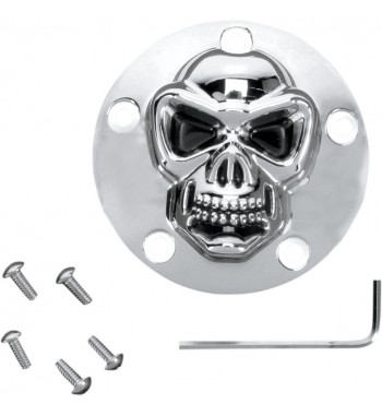 COUVERTURE DE ALLUMAGE AVEC 3D CHROME SKULL POUR HARLEY DAVIDSON TWIN CAM '99-'17