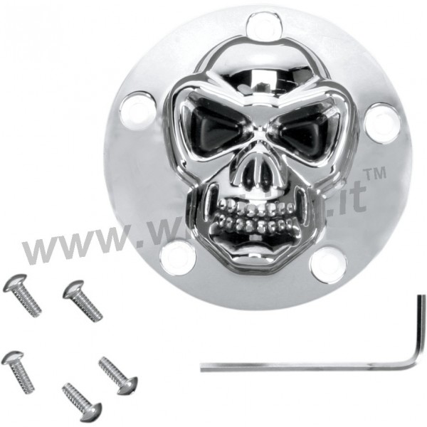 POINT COVER IGNITION SYSTEM WITH 3D CHROME SKULL FOR HARLEY DAVIDSON TWIN CAM '99-'17