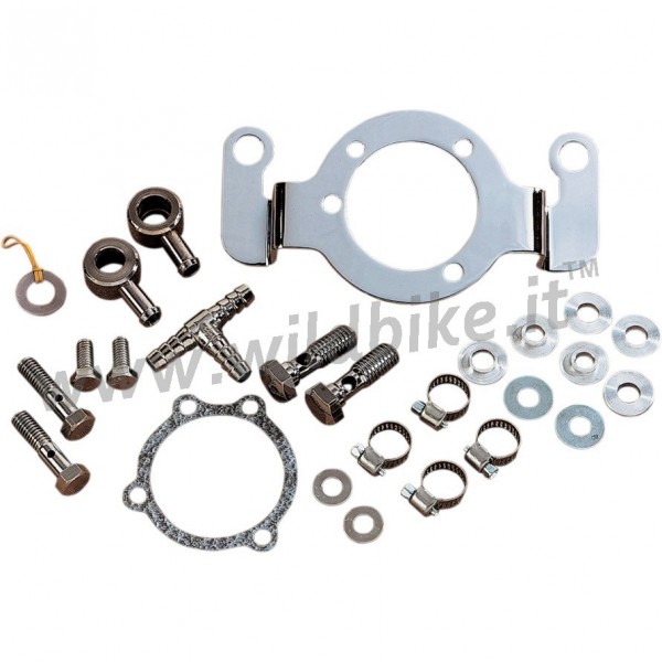 SUPPORTO IN KIT CON RACCORDO SFIATO DELPHI EFI E CARBURATORE PER FILTRO ARIA HARLEY DAVIDSON BIG TWIN/TWIN CAM 93-17