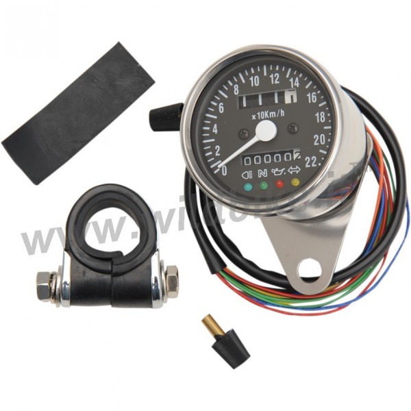 TACHOMETER MINI schwarz Lichter 4 LED CUSTOM MOTORRAD und HARLEY