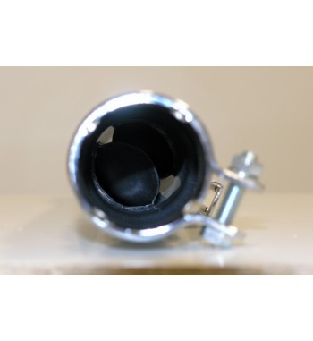 EXHAUST MUFFLER SLIP ON UNIVERSAL TURN-OUT CHROME FOR MOTORCYCLES CUSTOM