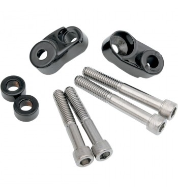 BLACK SHORT FRONT FORK TURN SIGNAL MOUNTS FOR HARLEY DAVIDSON