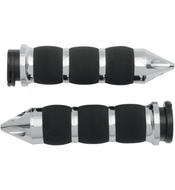 AVON COUSSIN D'AIR NOIR/CROME SPIKE POIGNÉES POUR HARLEY DAVIDSON 86-21