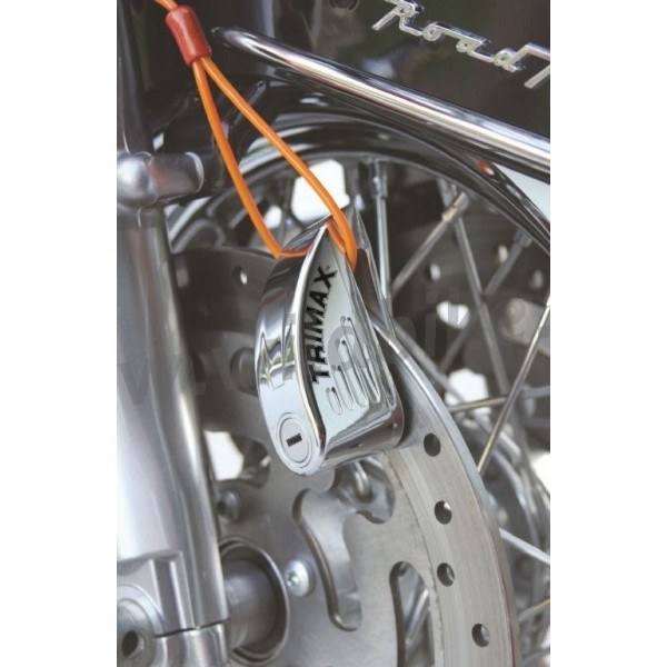 ALARM DISC LOCK CHROME 10 MM. PIN FOR CUSTOM MOTORCYCLE AND HARLEY