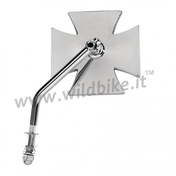 SPECCHIETTO CROMATO A CROCE MALTESE PER MOTO HARLEY DAVIDSON