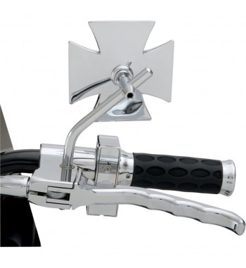 CHROME MALTESE CROSS MIRROR FOR HARLEY DAVIDSON MOTORCYCLE