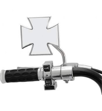CHROME MALTESE CROSS MIRROR STYLE 3 FOR HARLEY DAVIDSON MOTORCYCLE