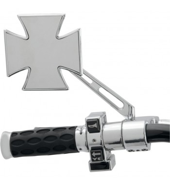 CHROME MALTESE CROSS MIRROR AIR STEM FOR HARLEY DAVIDSON MOTORCYCLE
