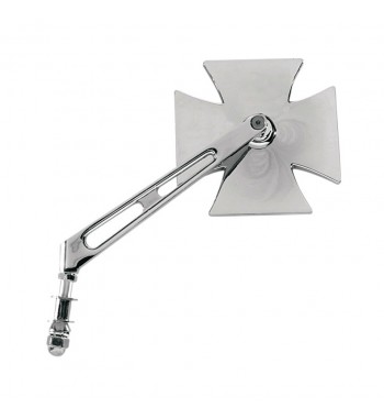 CHROME MALTESE CROSS MIRROR AIR STEM FOR HARLEY DAVIDSON MOTORCYCLE